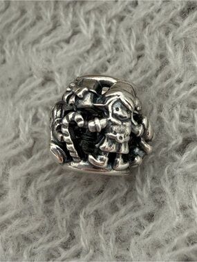 Pandora Silver Elf with Candy Cane Christmas Charm